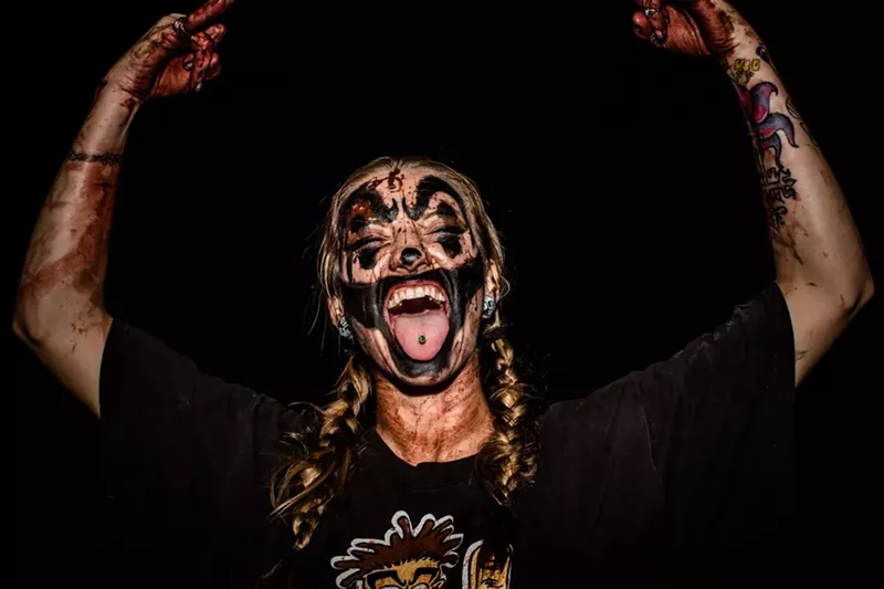 Image: A fan of the band Insane Clown Posse, also known as a Juggalette.