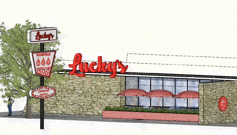 Image: Lucky's Hot Chicken will take the space of a historic building in East Dallas.