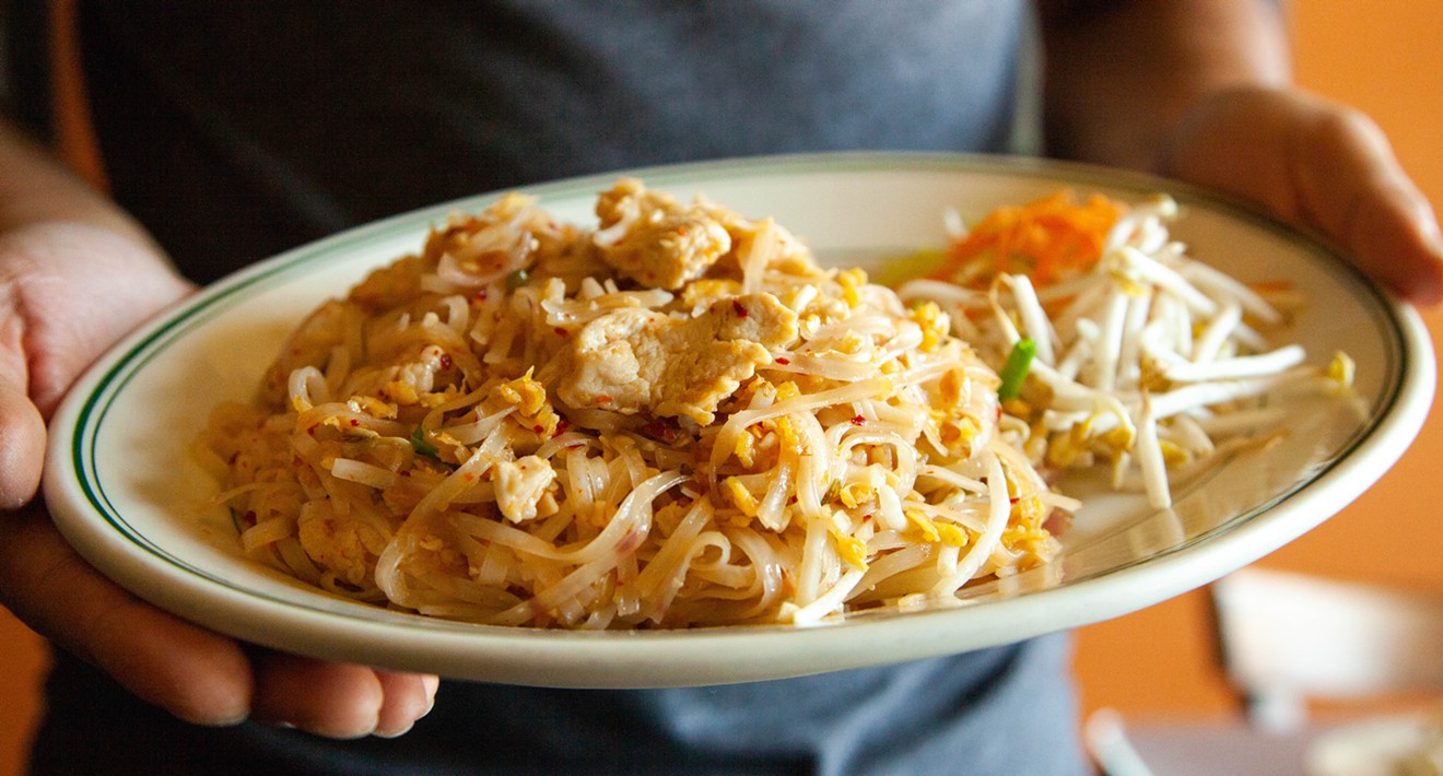 Silky pad thai with chicken for $8.95