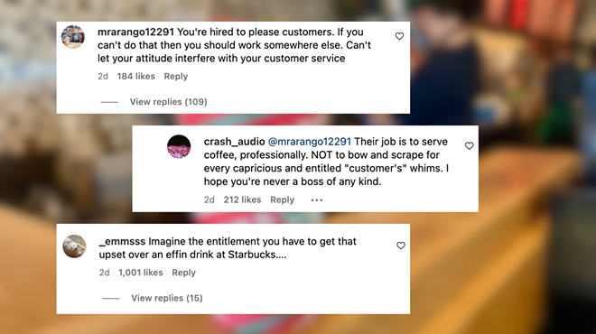comments about starbucks coffee throwing incidnet.