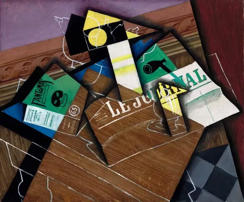 Image: "Fantômas," painted in 1915 by that other Spanish cubist, Juan Gris.