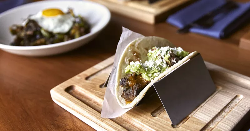 Image: A less crazy taco than others here, a brisket taco is also available at TacoLingo.