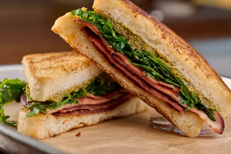 Image: cenzo's fried bologna sandwich