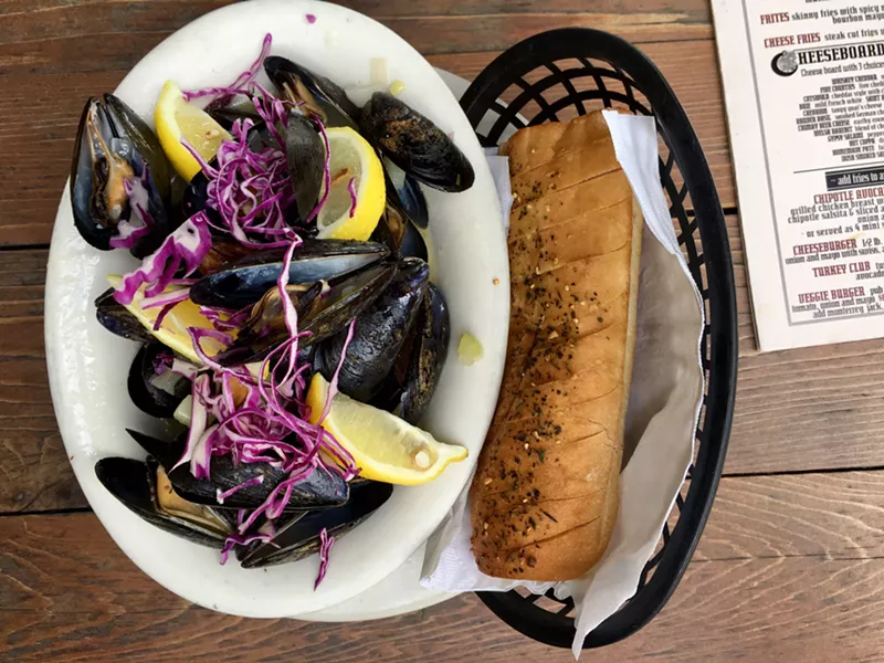 Image: The beer washed mussels at Old Monk ($9.50).