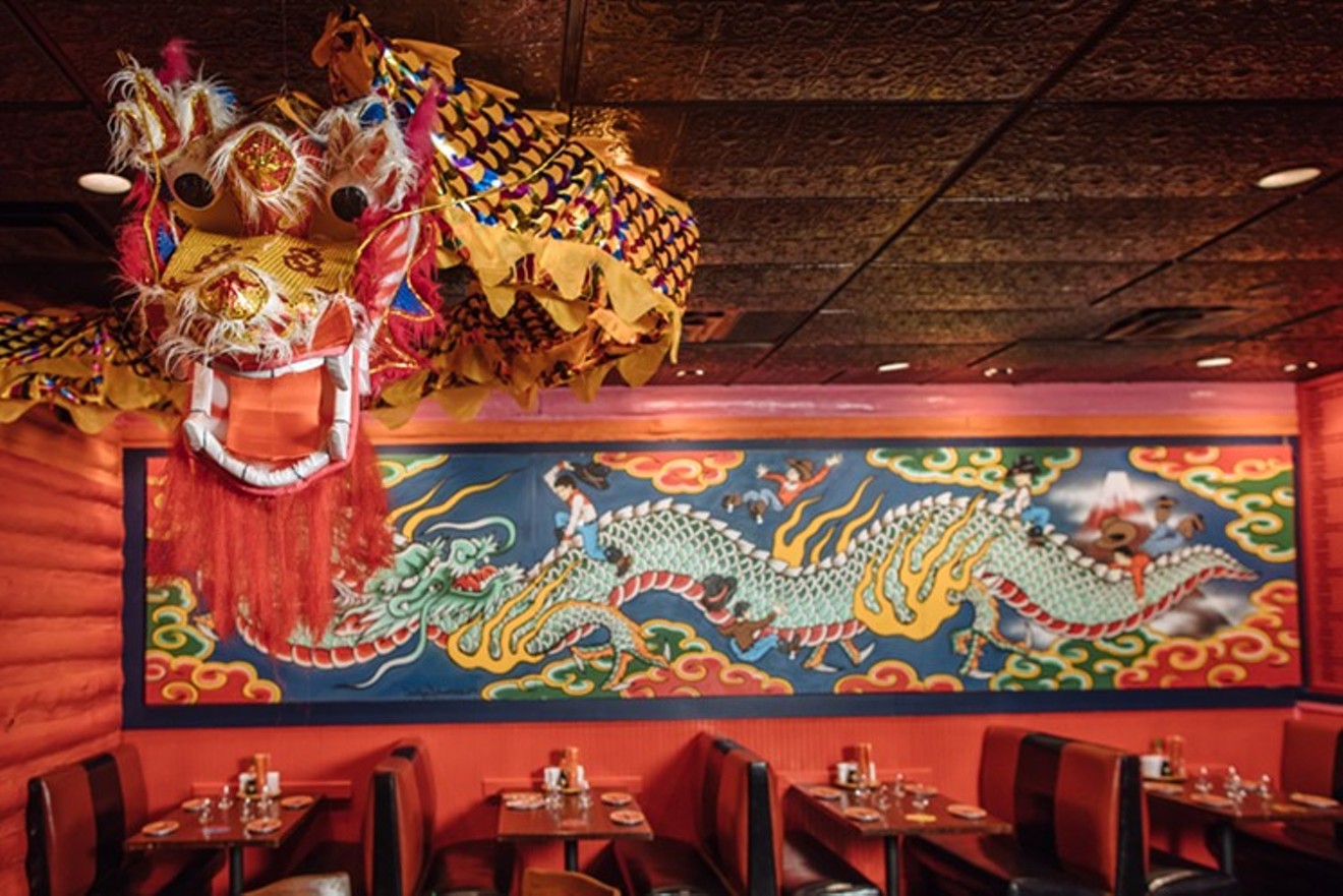 The interior at Hot Joy, which closed after three months. Some local Asian-Americans accused the kitschy Asian-fusion restaurant of cultural insensitivity and appropriation.