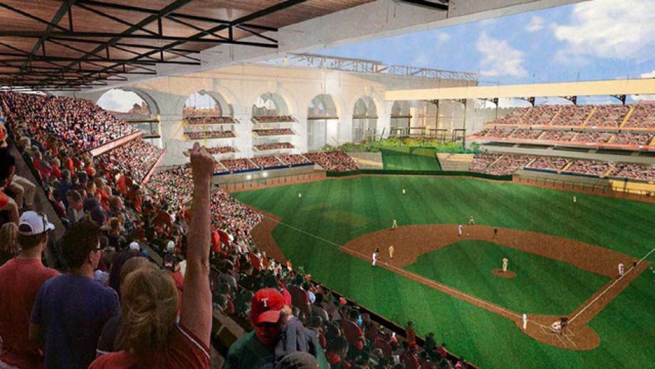 An architect's rendering of the newly christened Globe Life Field.
