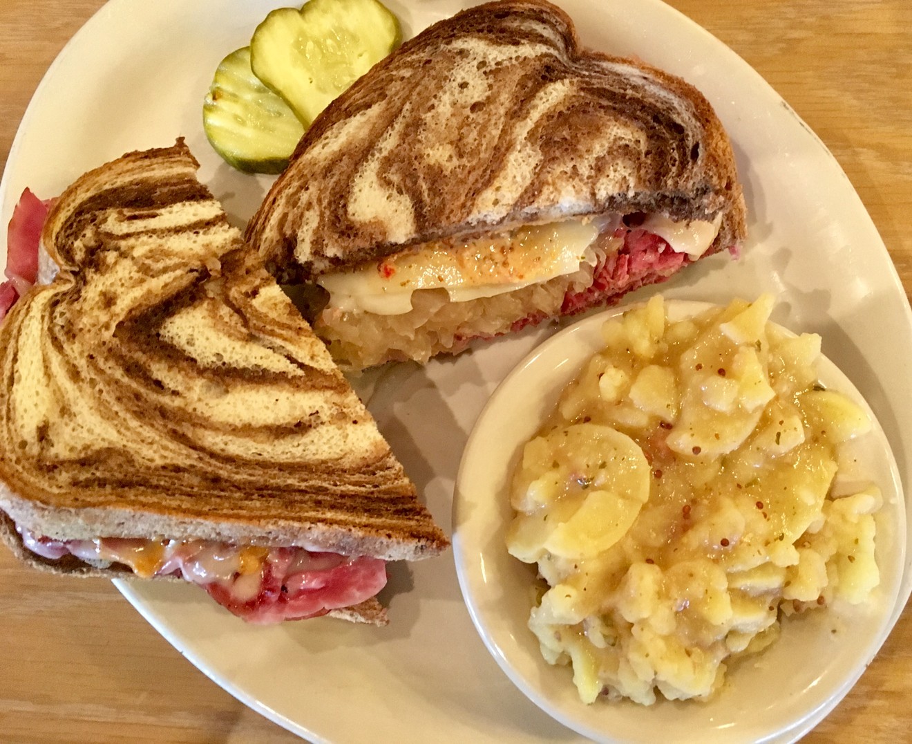 The corned beef and Swiss Reuben at Kuby's for $7.95.