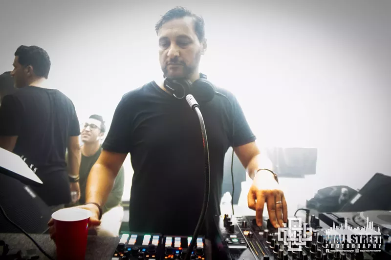 Image: Sharam on the controls for one of the final events at The Secret Factory.