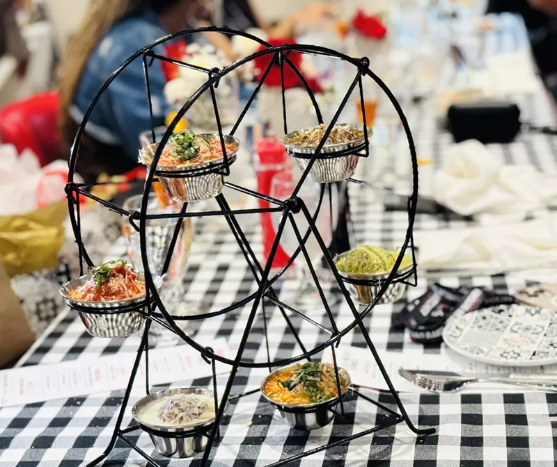 Image: When your meat becomes a spinning centerpiece.