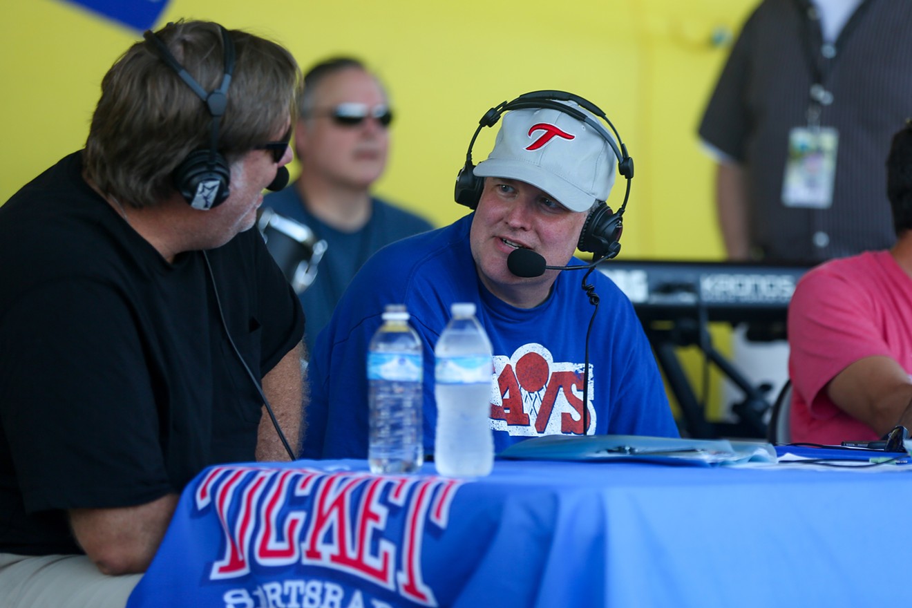 Dan McDowell, right, broadcasts at The Ticket's 2016 Summer Bash in Little Elm.