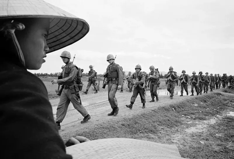 Image: U.S. Marines, marching in Danang in March 1965, were among the subjects of The Vietnam War, an 18-hour, 10-part documentary by Ken Burns and Lynn Novick.
