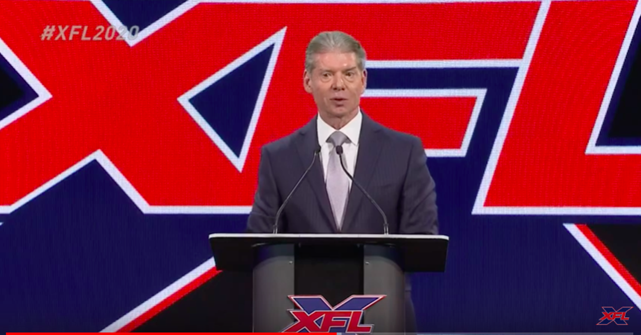 Vince McMahon announced at a press conference that XFL was coming to Dallas.