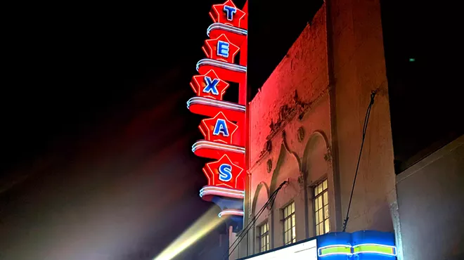 The Texas Theatre's marquee
