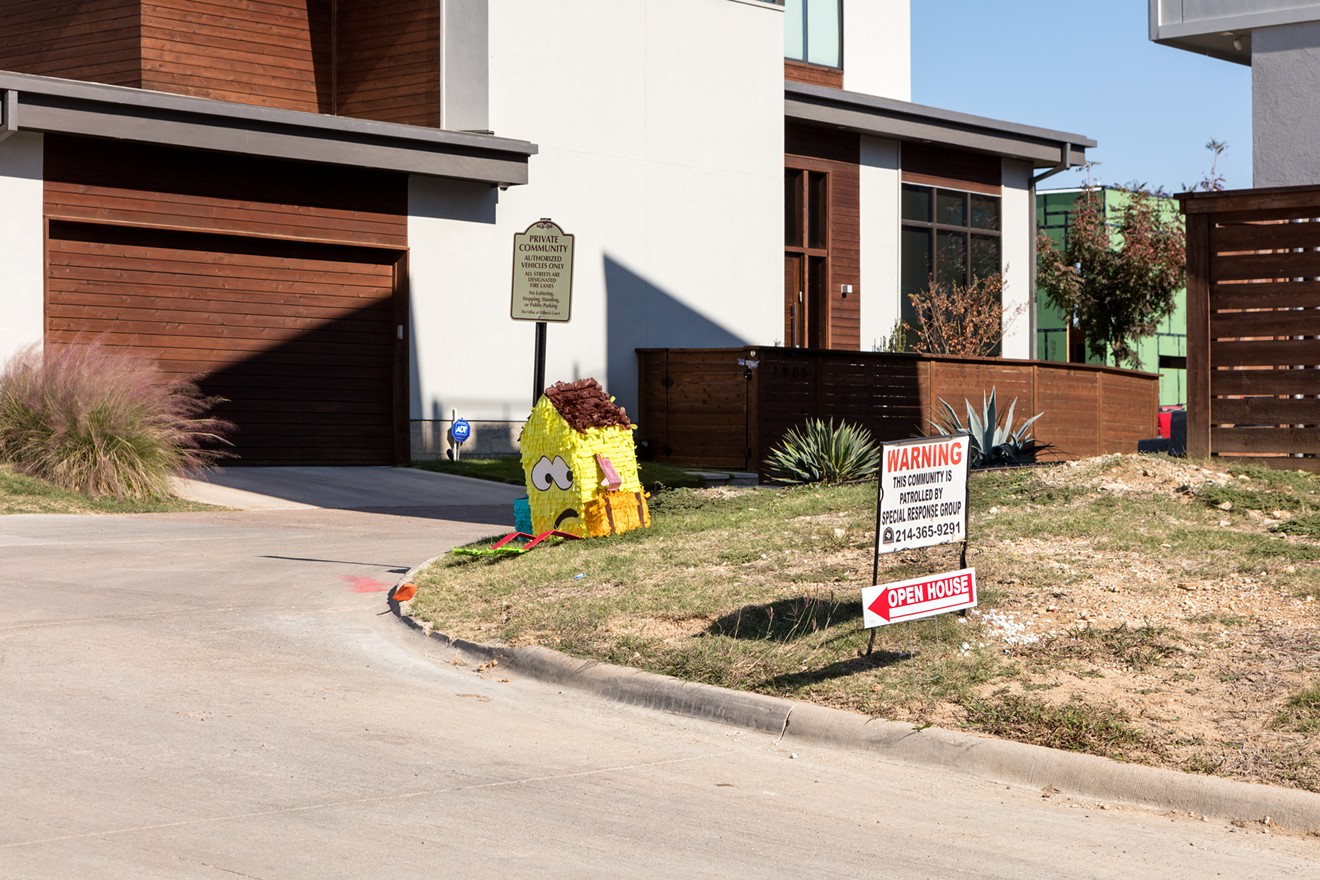 Giovanni Valderas' sad piñatas speak to the Latino community being displaced from Oak Cliff by luxury condos and apartments.