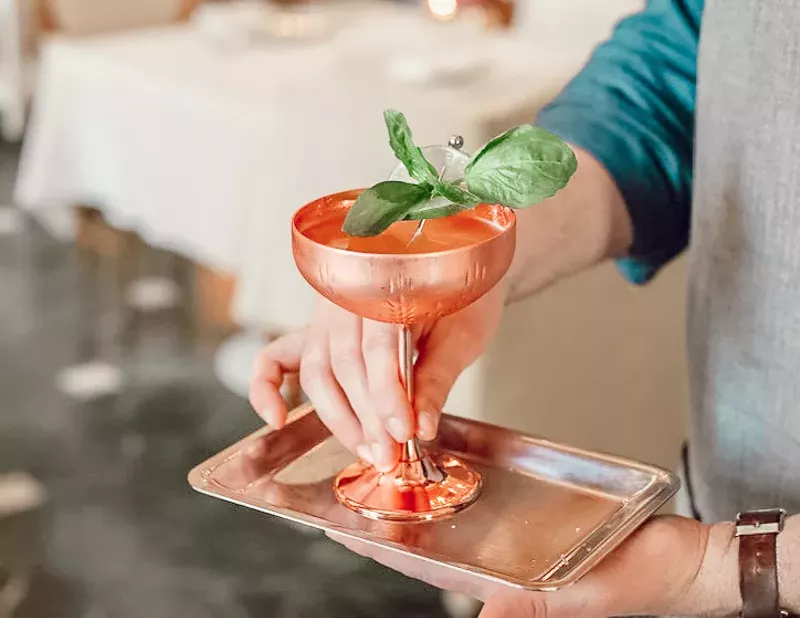 Image: Order up a cocktail and you're ordering up water for those in need with The French Room's Eau d'Elyx cocktail.