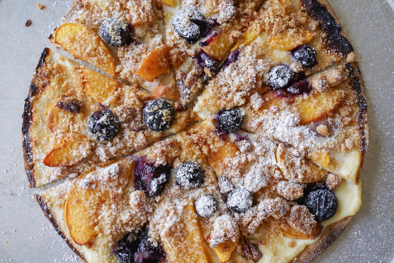 Purists might object to calling something with peaches, blueberries, honey and sweet ricotta a pizza. Purists should shut their pie-holes. Whatever you call it, we want it.