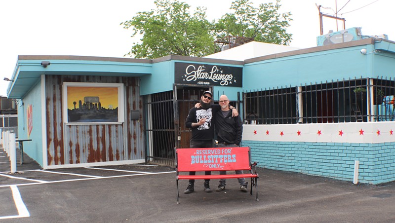 Co-owners Allen Falkner and Corey Howe in front of their new venue, Charlie's Star Lounge, where they want to take care of musicians. But it's not bad for patrons, either.