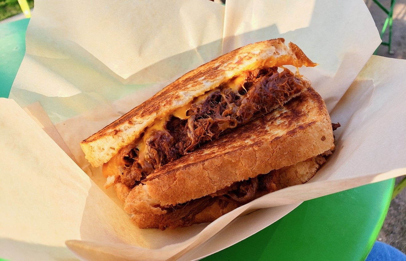 We can fully vouch for The Boss, a brisket-stuffed grilled cheese, from Ruthie's Rolling Cafe Food Truck.