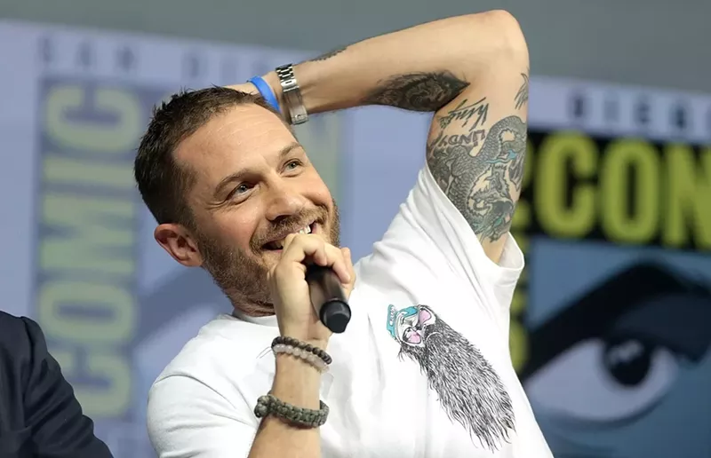 Image: It's not the mic's fault we don't understand a word Tom Hardy is saying.