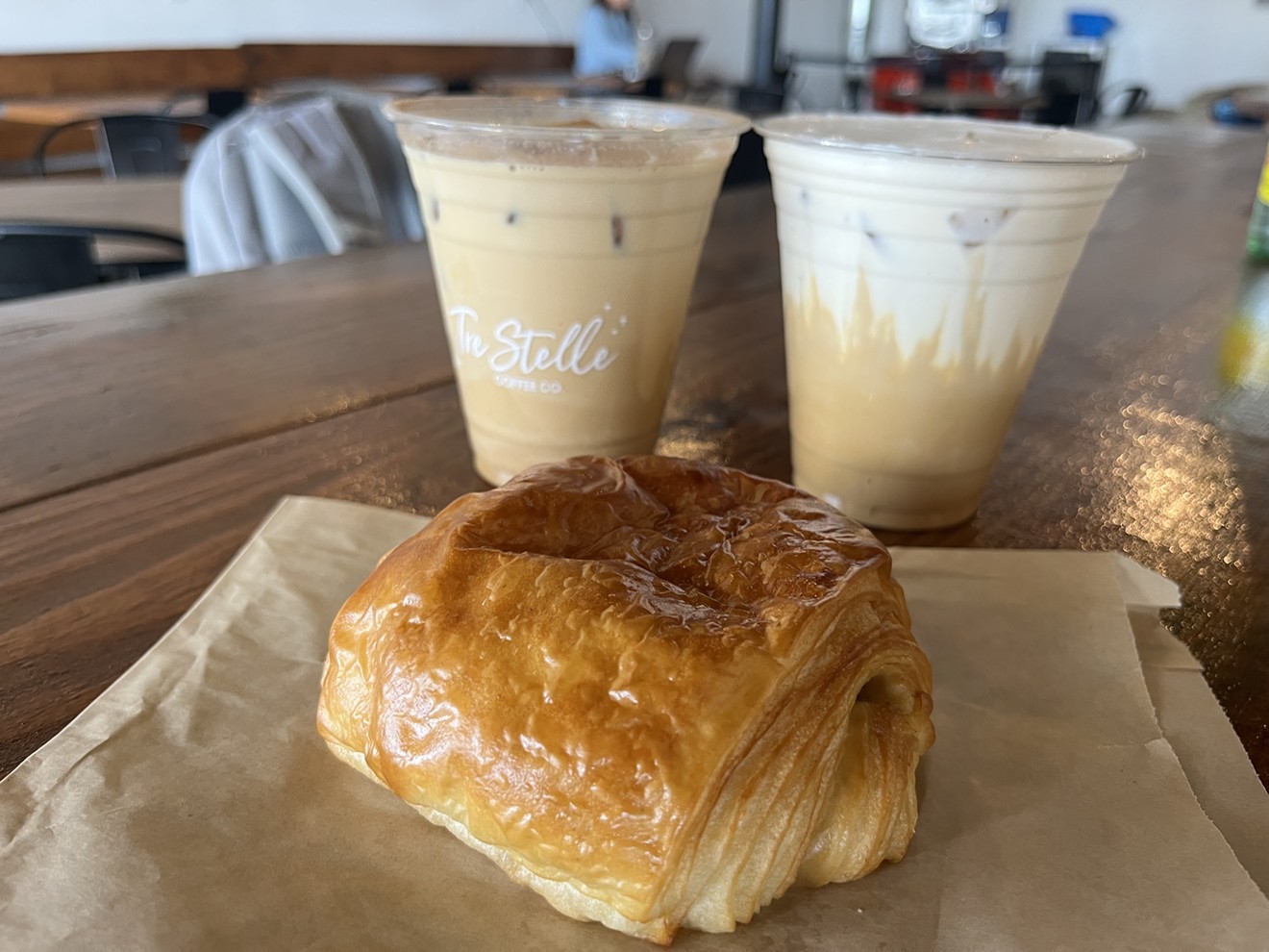 The lattes and pastries here are made fresh.