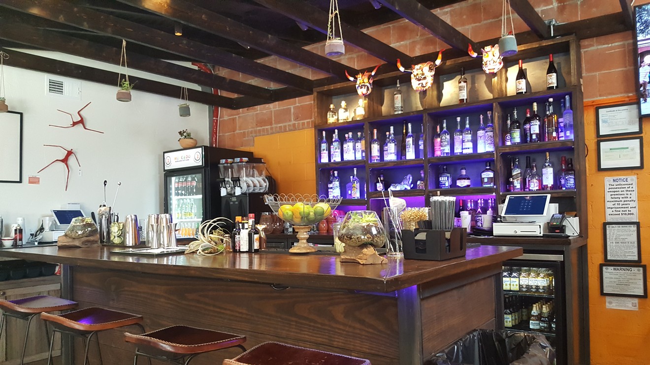 The bar tucked away inside uatey Café and Bar inside Mercado369.
