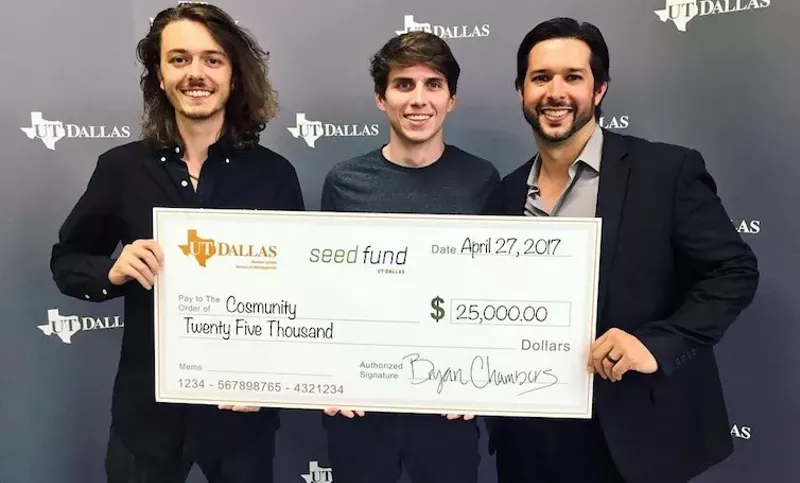 Image: Left to right: Cosmunity leaders Zac Cooner, Chance Hudson and Cole Egger.