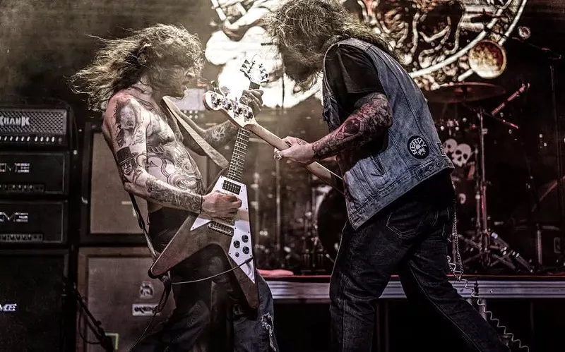 Image: Brothers Kelley and Kyle Juett of the band Mothership deliver two scoops of solid metal.