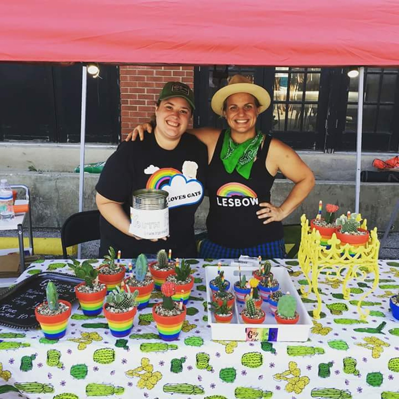 Stephanie Gaye Dulin (left) and Christie Wright are partners in Gay Ass Cactus.