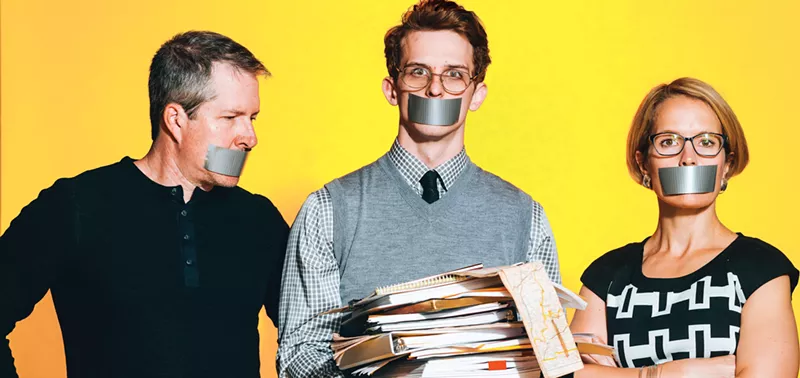 Image: The snappy cast of Stage West Theatre's Lifespan of a Fact.