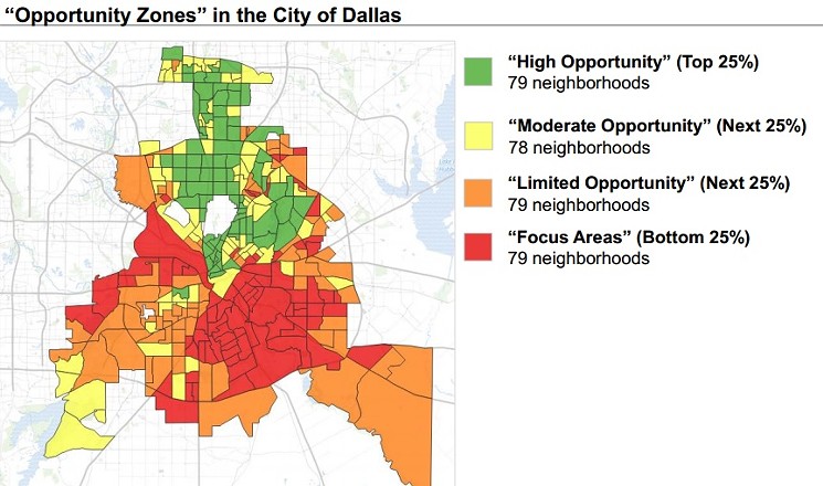 The maps of poverty, segregation an opportunity in Dallas are all basically the same map. - OPPORTUNITY DALLAS