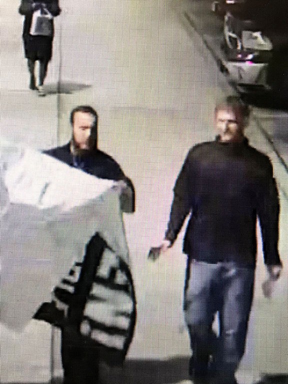 These men are among those suspected of hanging white nationalist banners on SMU's campus over the weekend. - SMU POLICE