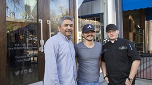 Owner Jay Khan (left) with general and bar manager Ruben Michael Chavez and chef John Moore at the new 3Eleven in the West End. - TAYLOR ADAMS