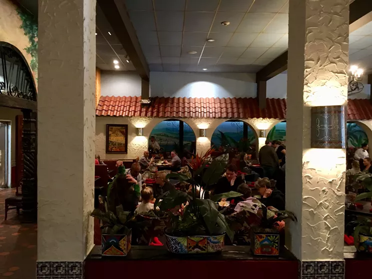 The view from the bar at downtown's El Fenix. The restaurant first opened as Martinez Cafe in 1916 and changed its name to El Fenix in 1918. - NICK RALLO