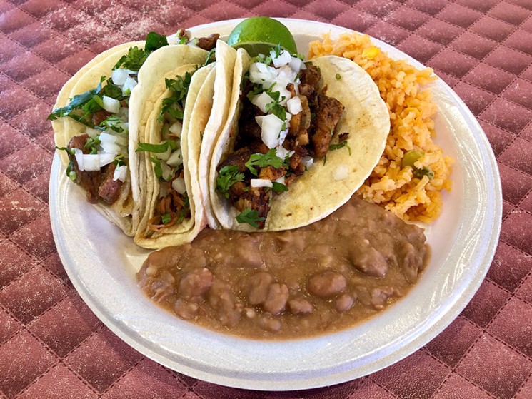 La Nueva de Zacatecas offers a choice of 12 taco fillings. - PAIGE WEAVER
