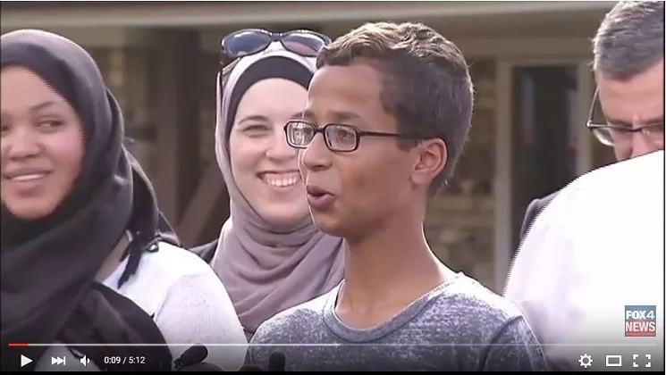 In 2015, Ahmed Mohamed, known as "Clock Boy," and his family became the confident new faces of suburban Irving. - FOX4 VIA YOUTUBE