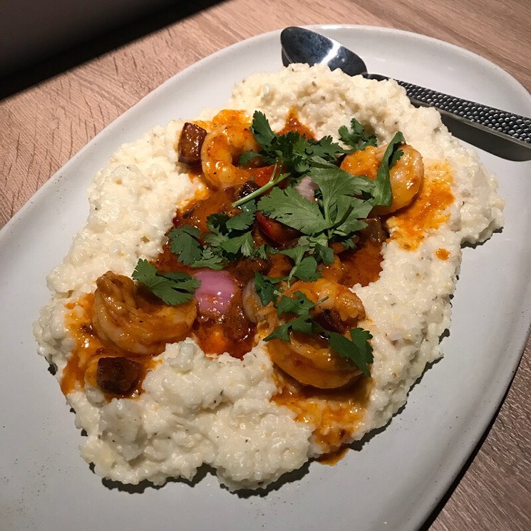 Shrimp and grits, meet plate — or rather, Pl8. - DALILA THOMAS