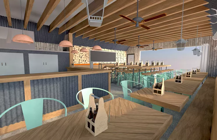 A rendering of the future Louie King's BBQ, slated to open this summer in the former Daddy Jack's. - COURTESY LOUIE KING BBQ