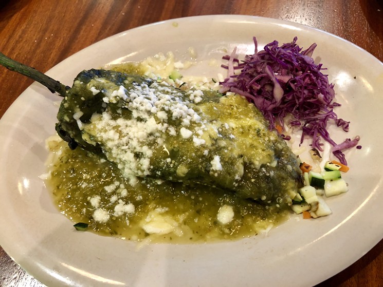 Lala's chile relleno gets a health-conscious twist with added quinoa. - PAIGE WEAVER