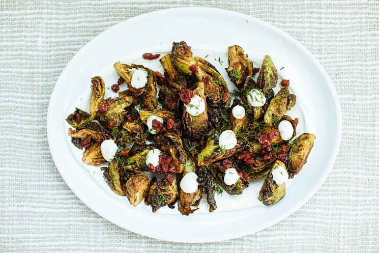 Zaytinya isn't perfect, but they do vegetables — like this $9.50 roasted Brussels sprouts plate — well. - KATHY TRAN