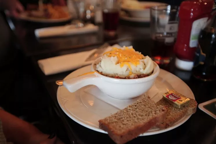 Trinity Hall makes the kind of food perfect for sopping up all those mid-match beers, like this shepherd's pie. - NICK RALLO