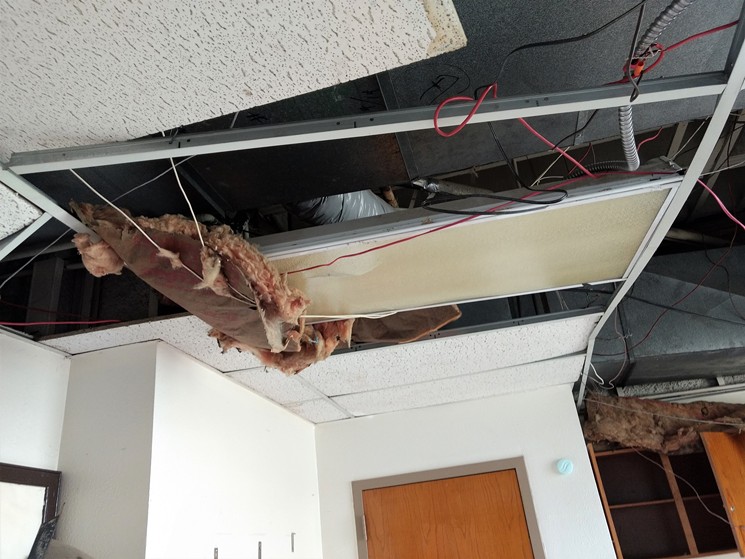 Ceilings in the rec center are collapsing. - JIM SCHUTZE