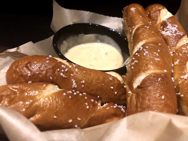 Moviehouse pretzel sticks come with queso blanco — add the horseradish aioli. - JACOB VAUGHN