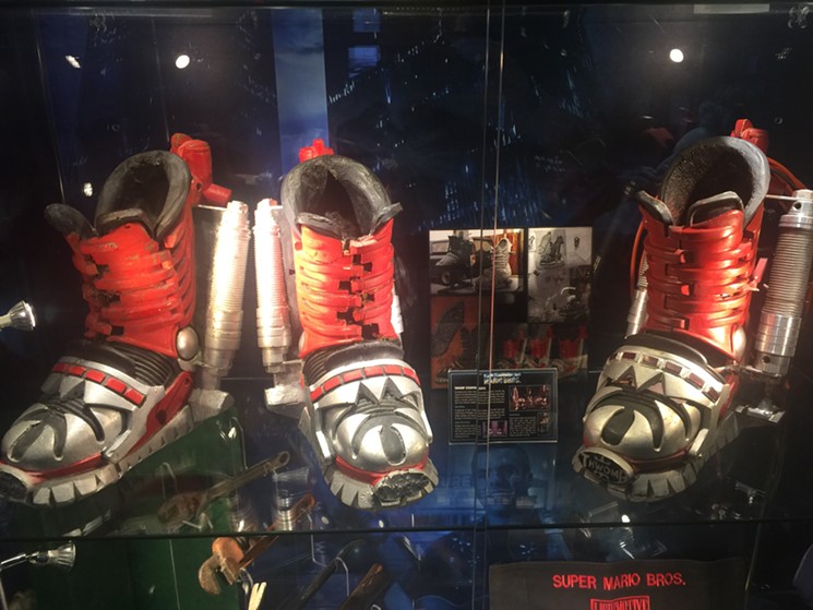Film archivist and collector Blake Dumesnil loaned several props from the 1993 film Super Mario Bros. to the National Videogame Museum, including the Thwomp Stomper Boots worn by members of the film's cast. - DANNY GALLAGHER
