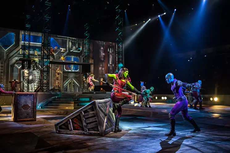 That's an odd defensive posture on the purple ... um ... whatever for someone about to get skewered. - COURTESY MARVEL UNIVERSE LIVE!