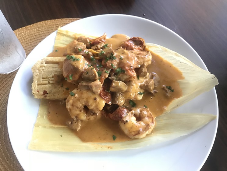 Shrimp and grit tamales ($15.95) are the ideal Southern hybrid. - BETH RANKIN