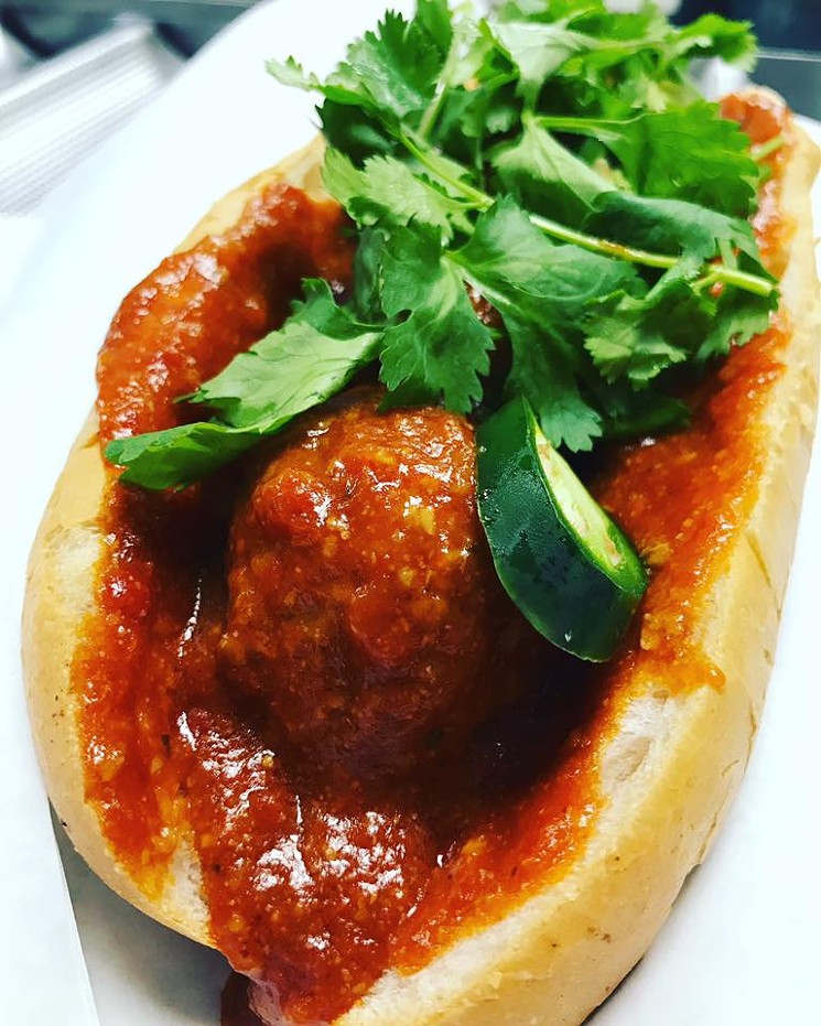 “It takes so long to make, but it has to,” says Duong of her chef’s special, which is offered, for now, when she can take a deep breath and muster up the basic strength to make it. “It’s not a meatball until your back hurts when you’re done.” - COURTESY SANDWICH HAG