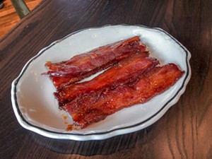 A plate of bacon to start? When house-cured and candied, yes, please. - TAYLOR ADAMS