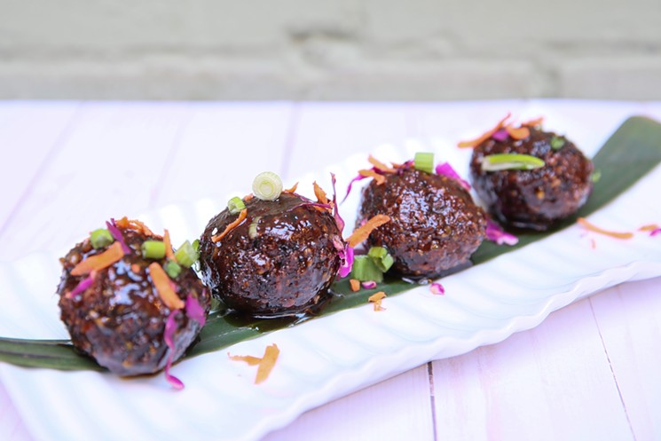 Sweet chile "meat" balls - COURTESY LUCKY CAT VEGAN