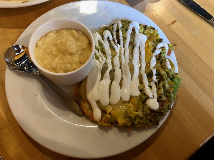 This is not a cute plate of food. The El Torero scrambler ($12) does taste a little bit better than it looks. - TAYLOR ADAMS