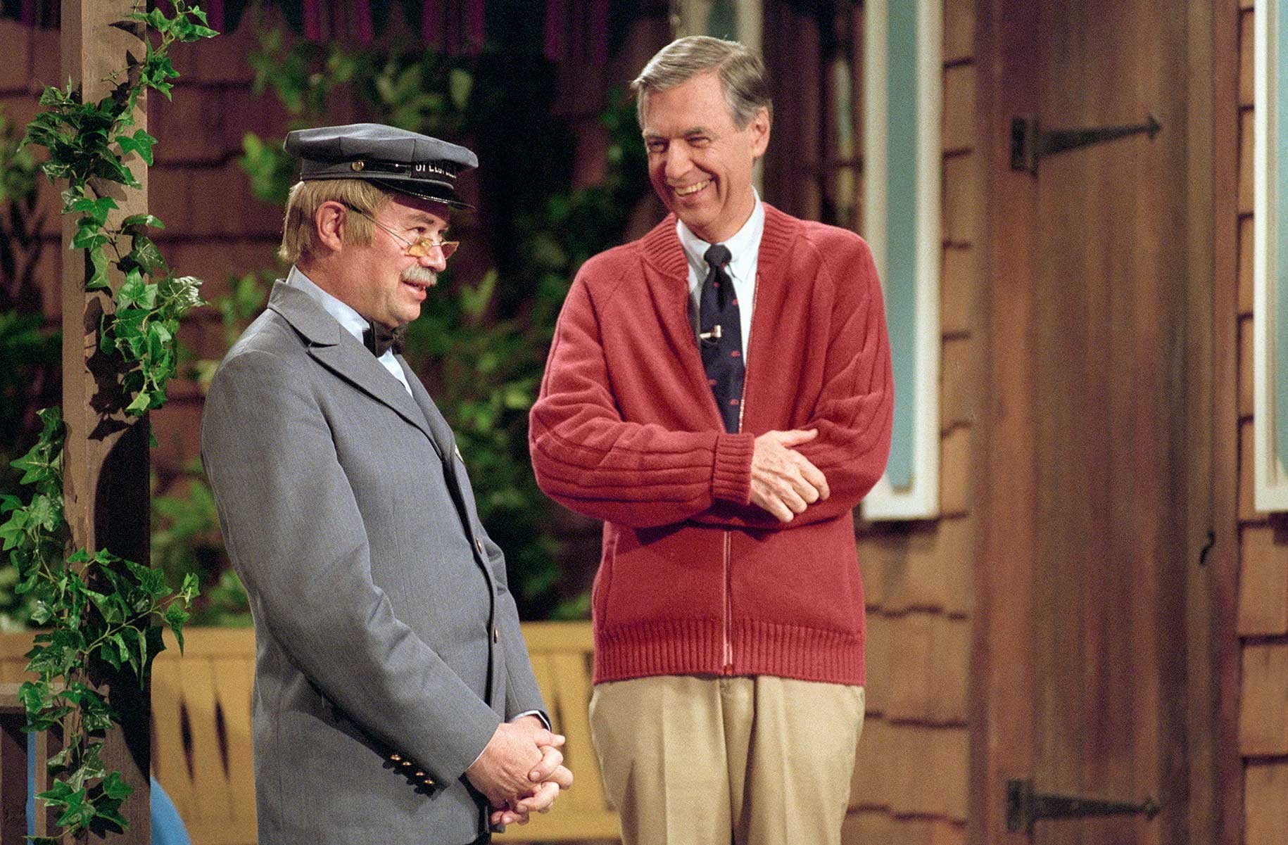 Fred Rogers (right), appearing with David Newell in the children’s TV show Mr. Rogers’ Neighborhood, is the subject of the documentary Won’t You Be My Neighbor? - COURTESY OF FOCUS FEATURES